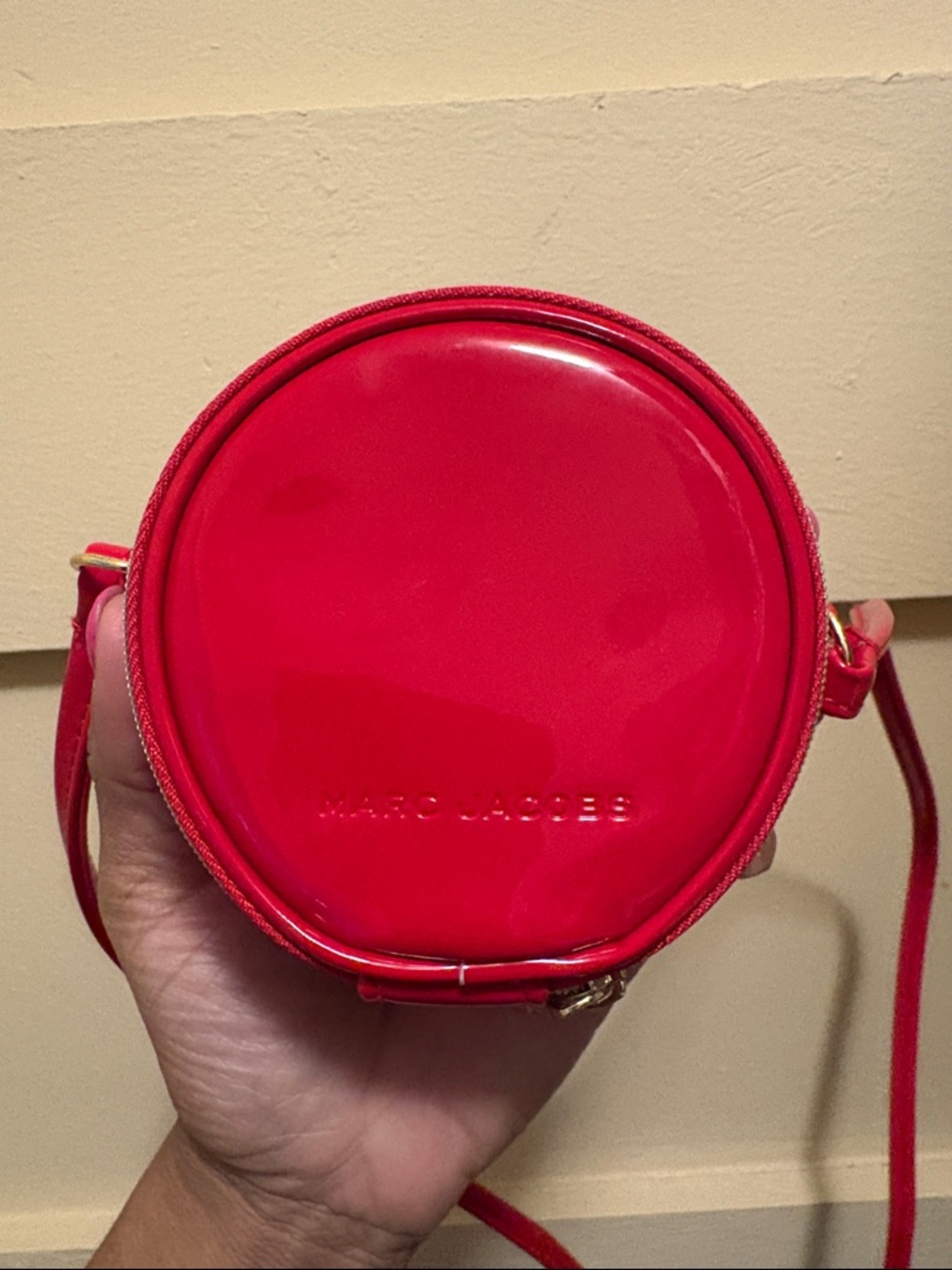 Marc Jacobs Bright Red Patent Round Crossbody Bag